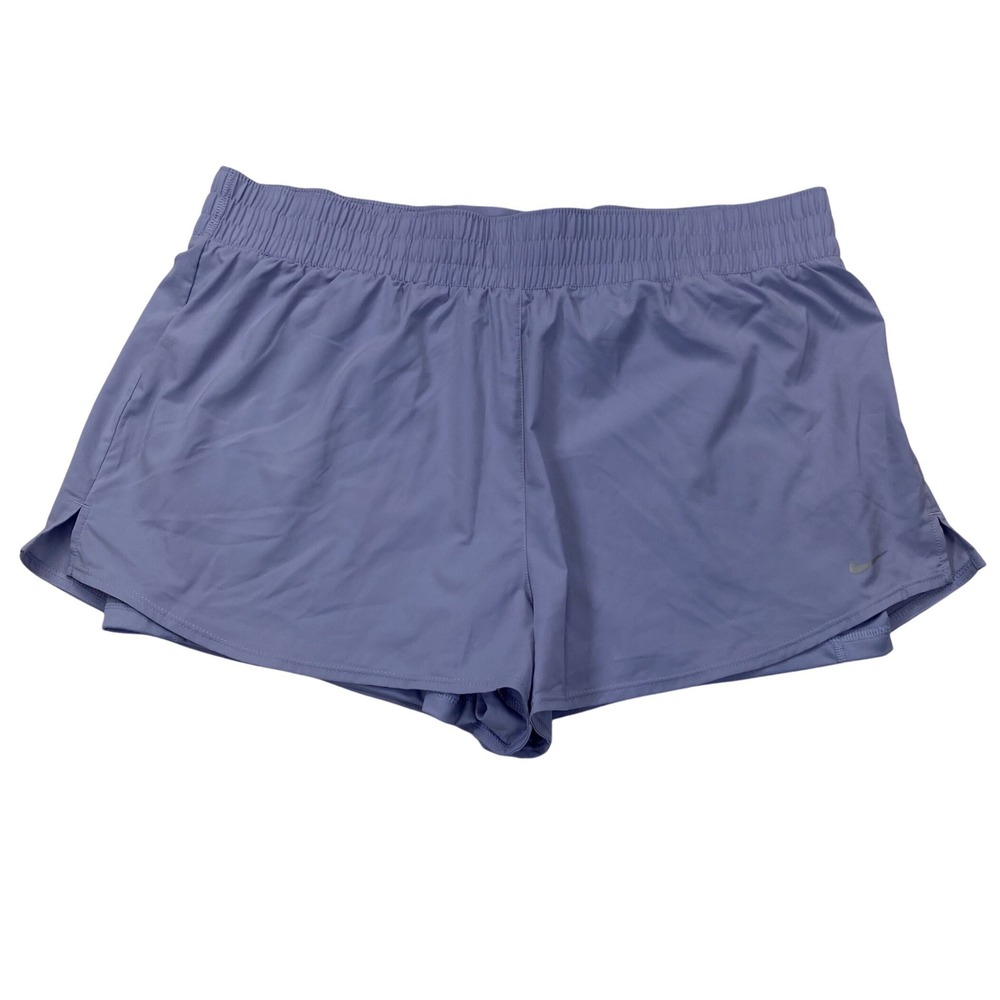 Nike One Womens 2XL Dri-Fit High Waisted 2 In 1 Shorts Lilac Purple DX6016-519